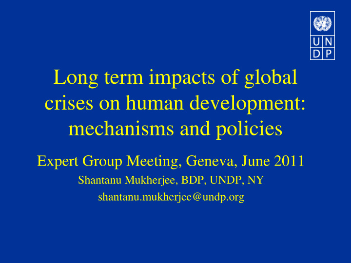 long term impacts of global crises on human development