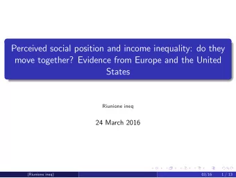 Perceived social position and income inequality: do they  move together? Evidence from Europe and