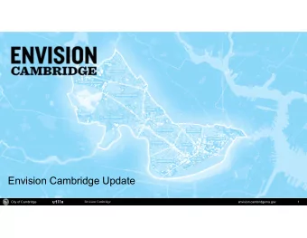 Envision Cambridge Update  City of Cambridge  Envision Cambridge  envision.cambridgema.gov  1