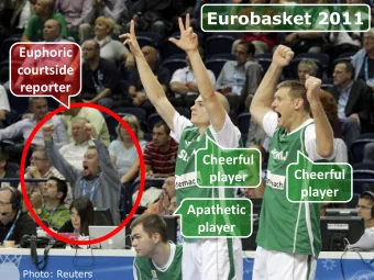 Eurobasket 2011  Euphoric  courtside  reporter  Cheerful  Cheerful  player  player  Apathetic