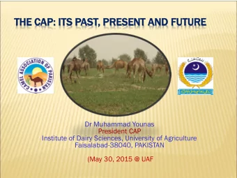 THE  HE CA  CAP:  : IT  ITS PAST,  , PRES  ESENT  ENT AND FUTU  TURE  RE  Dr Muhammad Younas