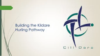 Building the Kildare  Hurling Pathway  GAA Player Pathway  Youth 13 - 17  Play to  Compete
