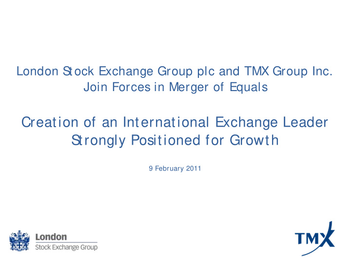creation of an international exchange leader s trongly