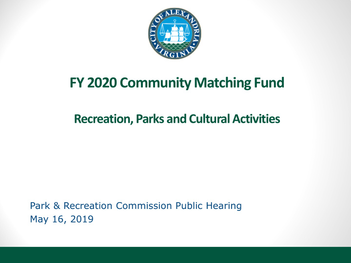 fy 2020 community matching fund