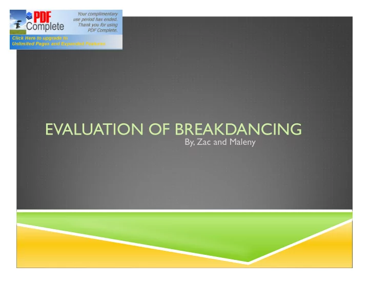 evaluation of breakdancing