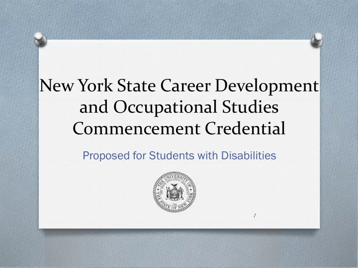 new york state career development and occupational