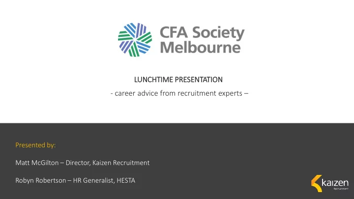 lun unchti time p e presen entati tion career advice from