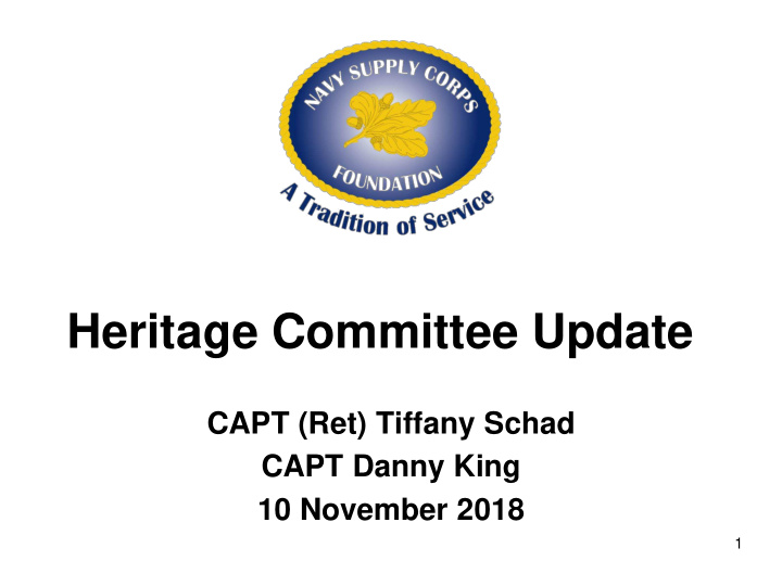 heritage committee update