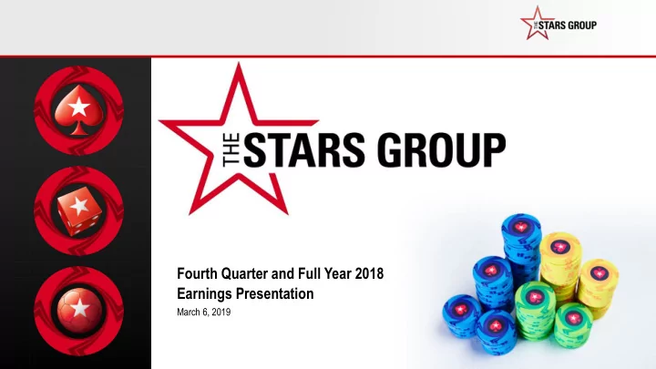 fourth quarter and full year 2018 earnings presentation