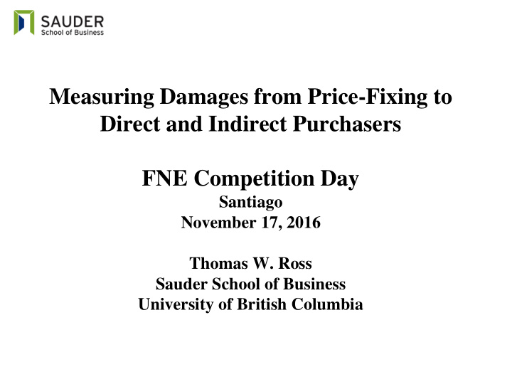 measuring damages from price fixing to
