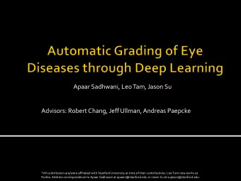 Advisors: Robert Chang, Jeff Ullman, Andreas Paepcke  *All contributors are/were affiliated with