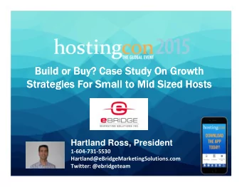 Build or Buy? Case Study On Growth  Build or Buy? Case Study On Growth  Strategies For Small to Mid