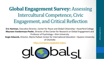 Global  Engagement  Survey:   Assessing    Intercultural  Competence,  Civic