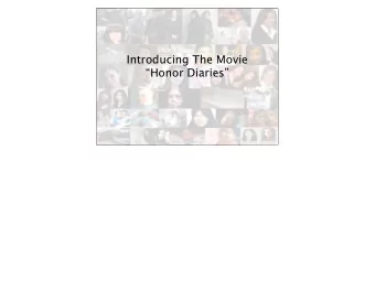 Introducing The Movie  Honor Diaries  Culture  The arts and other human intellectual