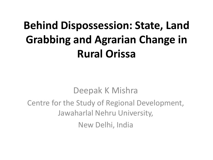 behind dispossession state land grabbing and agrarian