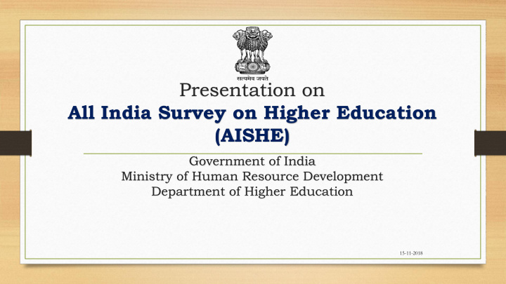 presentation on all india survey on higher education aishe