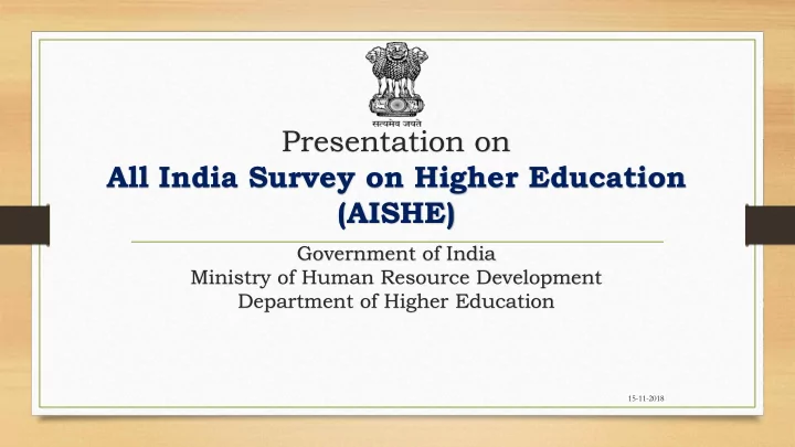 presentation on all india survey on higher education aishe