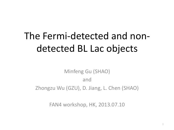the fermi detected and non detected bl lac objects