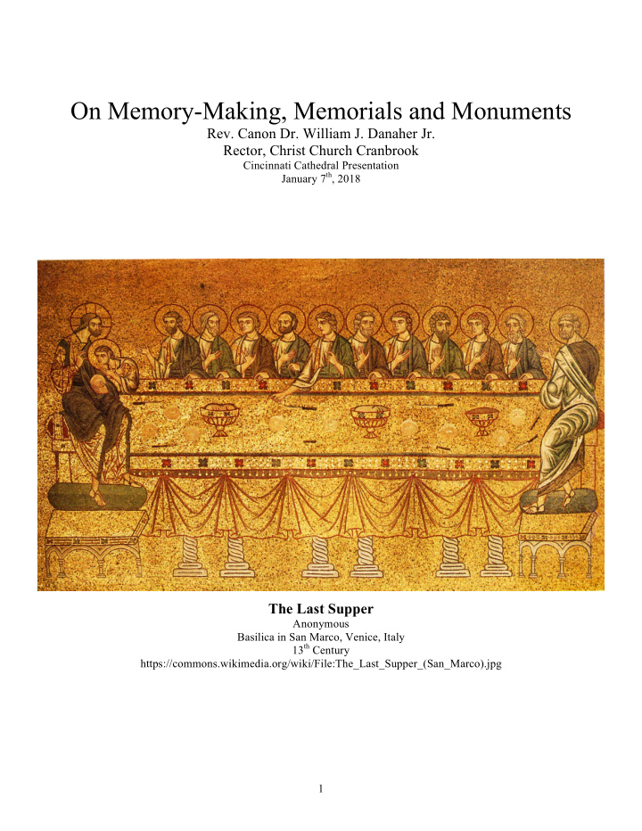 on memory making memorials and monuments