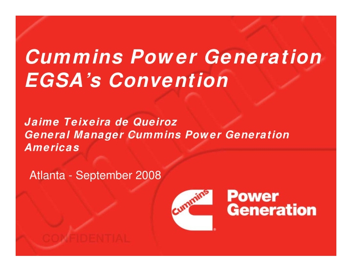 cummins pow er generation egsa s convention