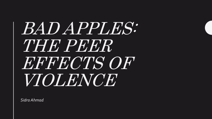 bad apples