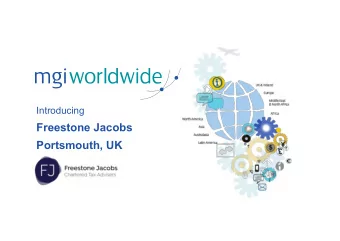 Introducing  Freestone Jacobs Portsmouth, UK  About our firm  Just the three of us  Paul,