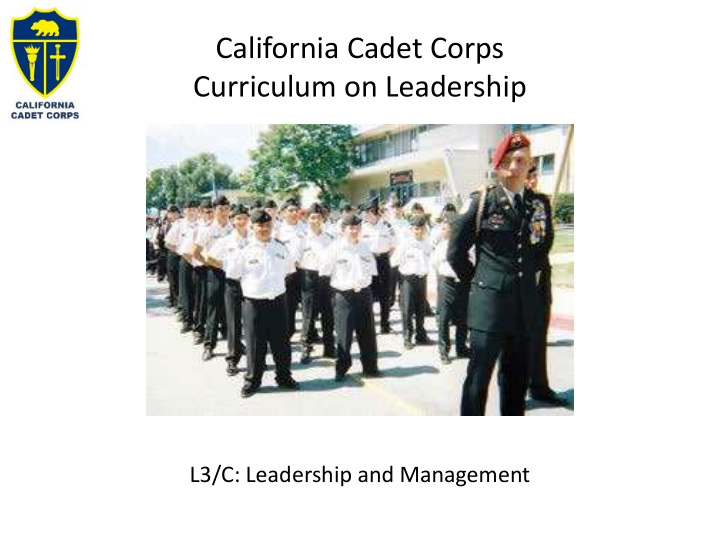 california cadet corps curriculum on leadership
