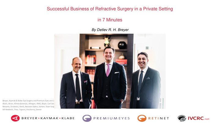 successful business of refractive surgery in a private
