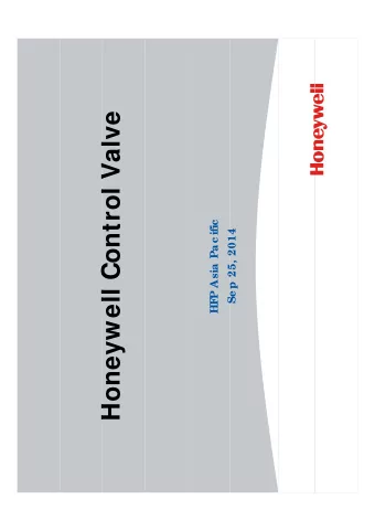 Honeywell Control Valve  l V l  P Asia Pac ific  t  Se p 25  2014  Se p 25, 2014  ll C  HF  H