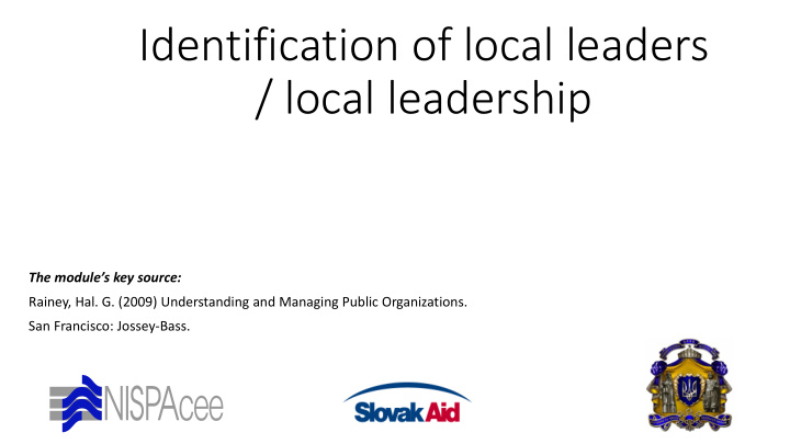identification of local leaders local leadership