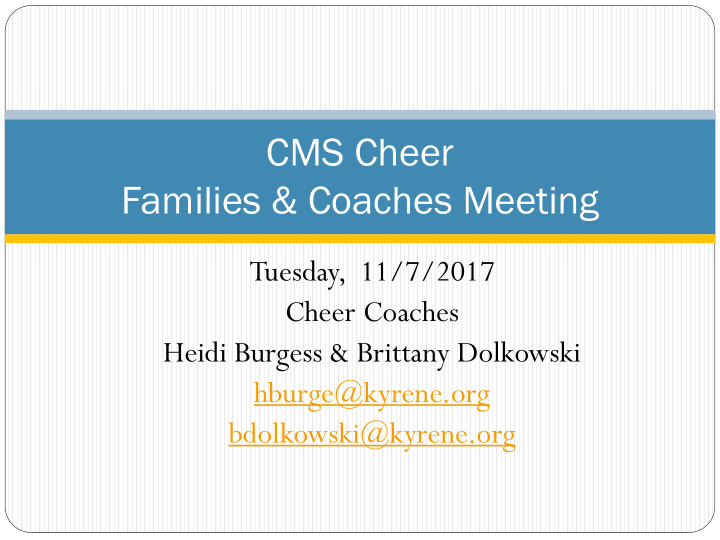 families coaches meeting