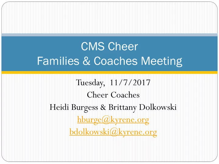 families coaches meeting