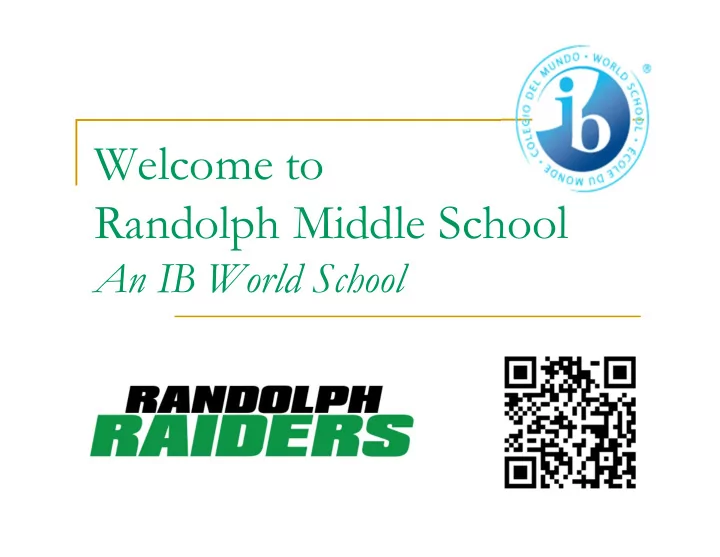 welcome to randolph middle school