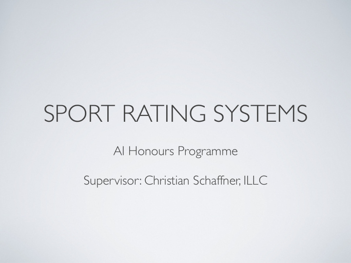 sport rating systems