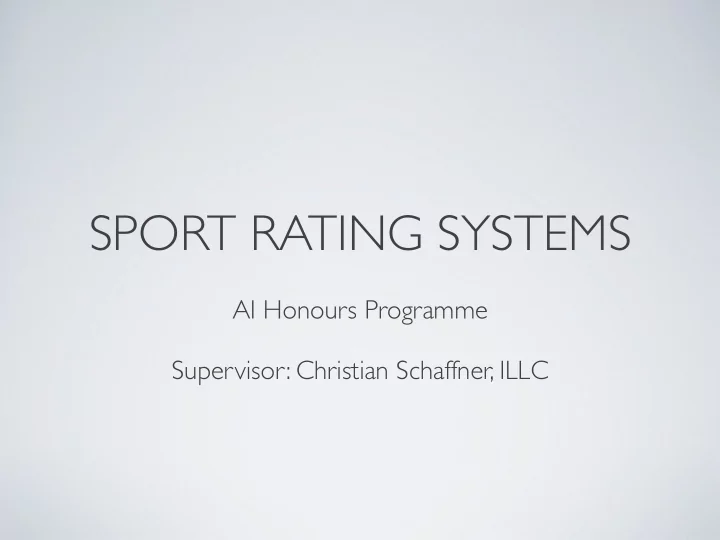 sport rating systems