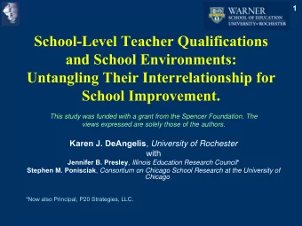 School-Level Teacher Qualifications  and School Environments:  Untangling Their Interrelationship