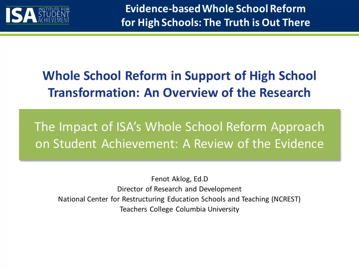 transformation an overview of the research