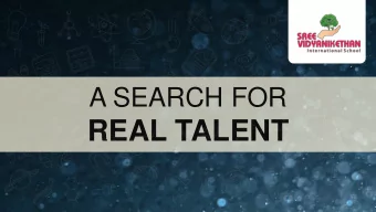 REAL TALENT  OUR PRIMARY  PROMOTERS Dr. M. Mohan Babu  Chairman  Dr. M. Mohan Babu endows an