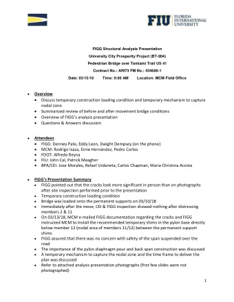 FIGG Structural Analysis Presentation  University City Prosperity Project (BT-904)  Pedestrian