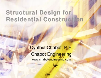 Structural Design for  Structural Design for  Residential Construction  Residential Construction