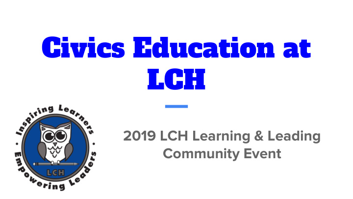 civics education at lch