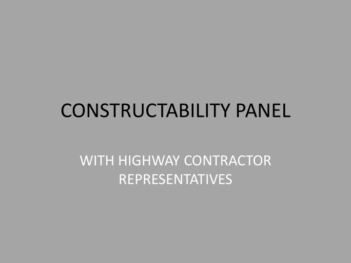 constructability panel