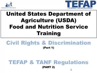 Agriculture (USDA)  Food and Nutrition Service  Training  Civil Rights &amp; Discrimination  (Part