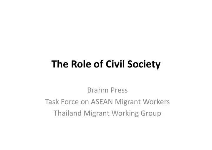 the role of civil society