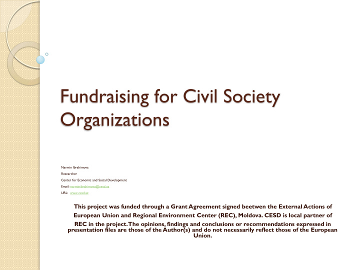 fundraising for civil society organizations narmin