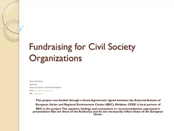 Fundraising for Civil Society  Organizations  Narmin Ibrahimova  Researcher  Center for Economic