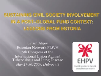 SUSTAINING CIVIL SOCIETY INVOLVEMENT  SUSTAINING CIVIL SOCIETY INVOLVEMENT  IN A POST  A POST