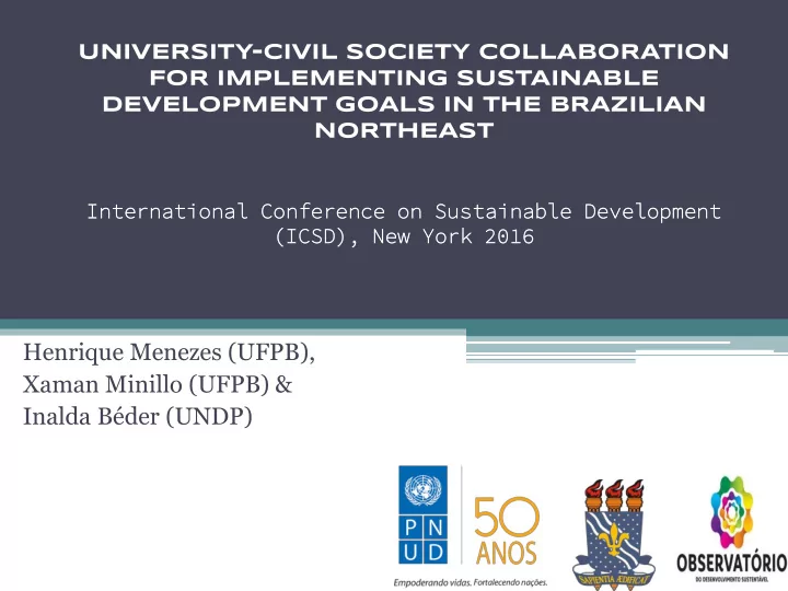 inalda b der undp contextualizing