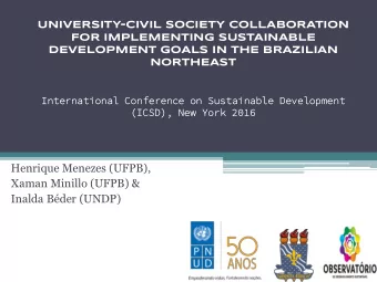 Inalda Bder (UNDP)  Contextualizing  Community Engagement   Project  at Universidade Federal