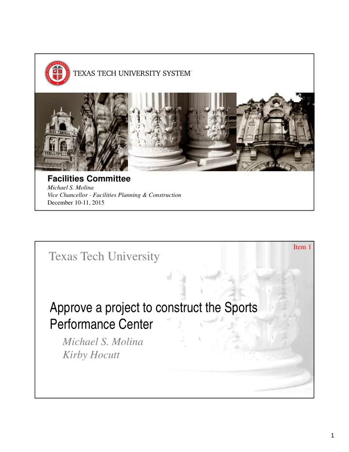 approve a project to construct the sports performance
